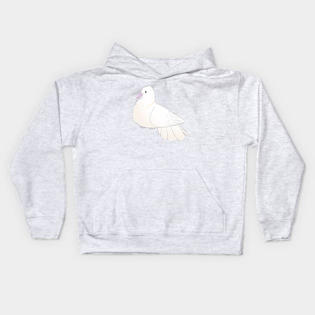 White Collared Dove Kids Hoodie by Karatefinch